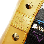 Louis Vuitton Monogram Multicolor Alma Noir Black Leather — view 5