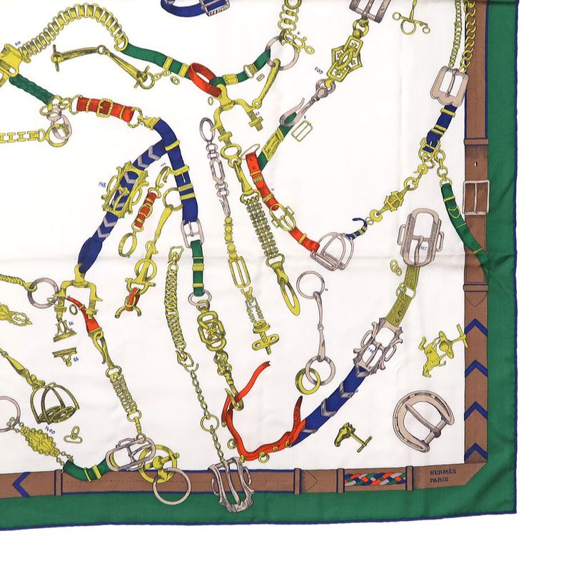 Hermes Carre 140 Chevaux Dechaines Scarf Cashmere Silk — view 4