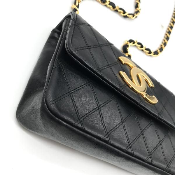 Chanel Bicolor Big CC Logo Mini Chain Shoulder Bag Black — view 5