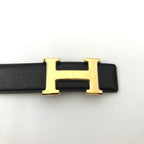 Hermes Leather Constance Buckle Reversible Belt 70 Black Gold — view 3