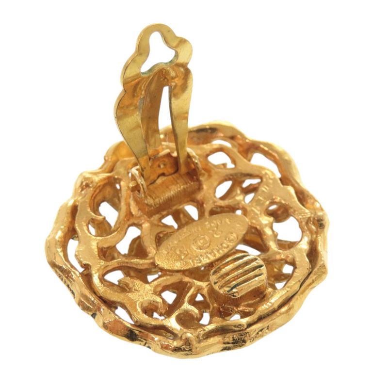 Chanel Vintage Coco Mark GP Gold Earrings 0146 — view 6