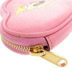 Gucci Bananya Heart Leather Pink Coin Case Wallet Key Ring 1073 — view 5