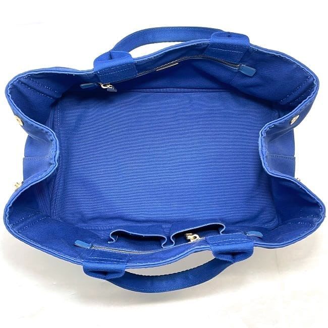 Prada Tote Bag Blue Cobalto Canapa — view 5