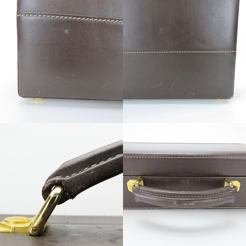 Loewe Business Bag Leather Brown Beige Gold Hardware Attache Case Hard — view 6