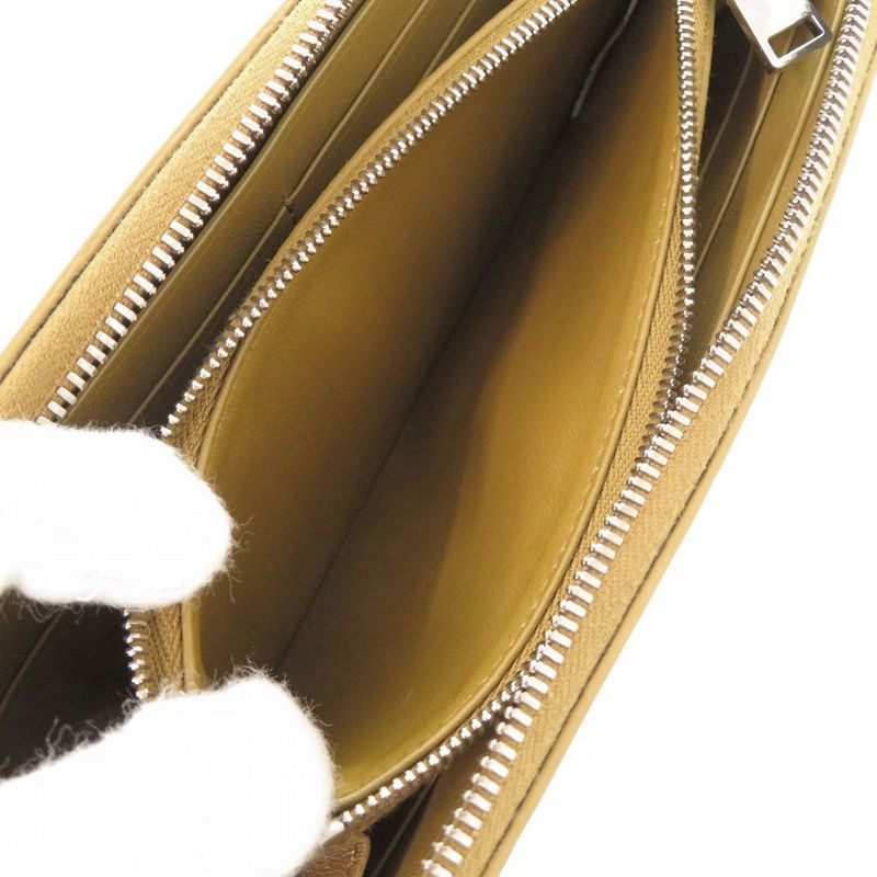 Bottega Veneta Intrecciato Leather Brown Round Zipper Long Wallet 0387 — view 6