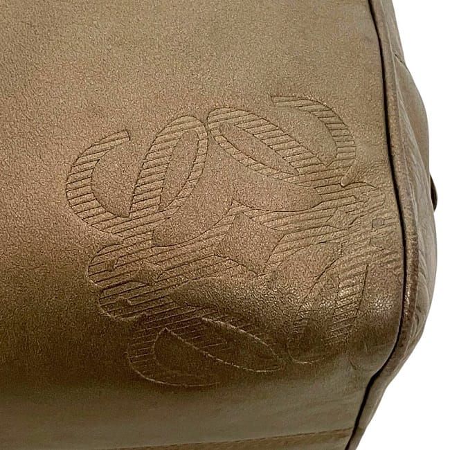 Loewe Handbag Gold Brown Anagram Nappa Leather — view 6