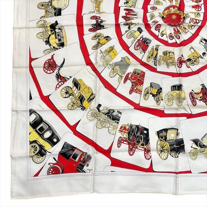 Hermes Carre 90 Large Scarf Shawl Silk Soie White — view 5