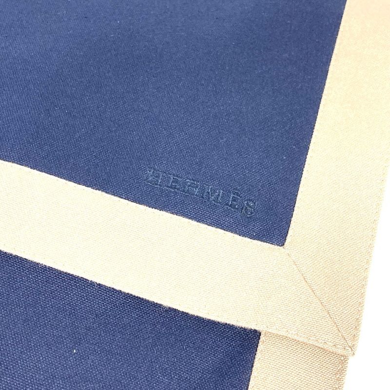 Hermes Clutch Bag Tapidocel Big Oversize D Cotton Navy — view 6