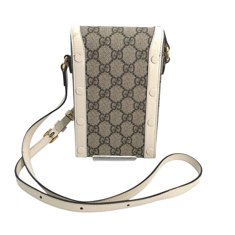 Gucci GG Supreme Shoulder Bag Horsebit Beige — view 3
