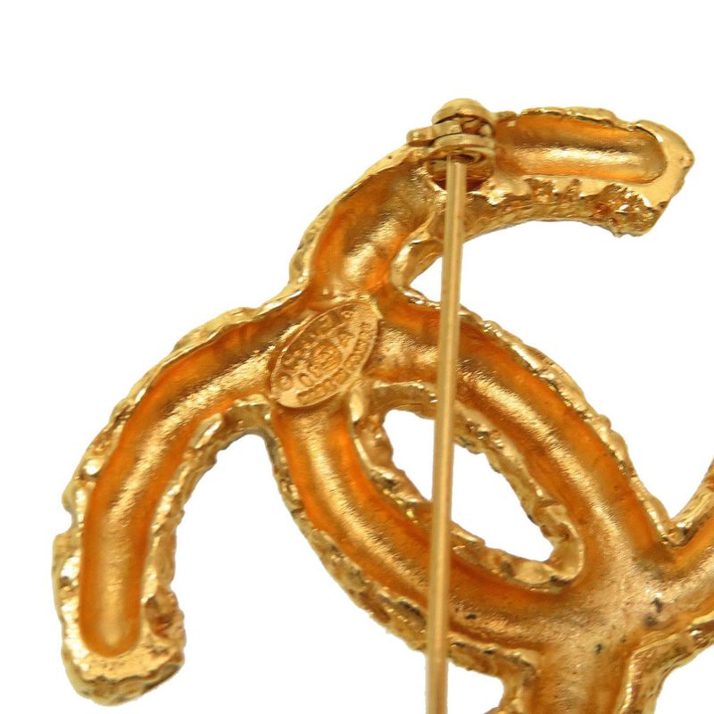 Chanel Vintage Coco Mark Lava 95 a Metal Gold Brooch 0137 — view 4