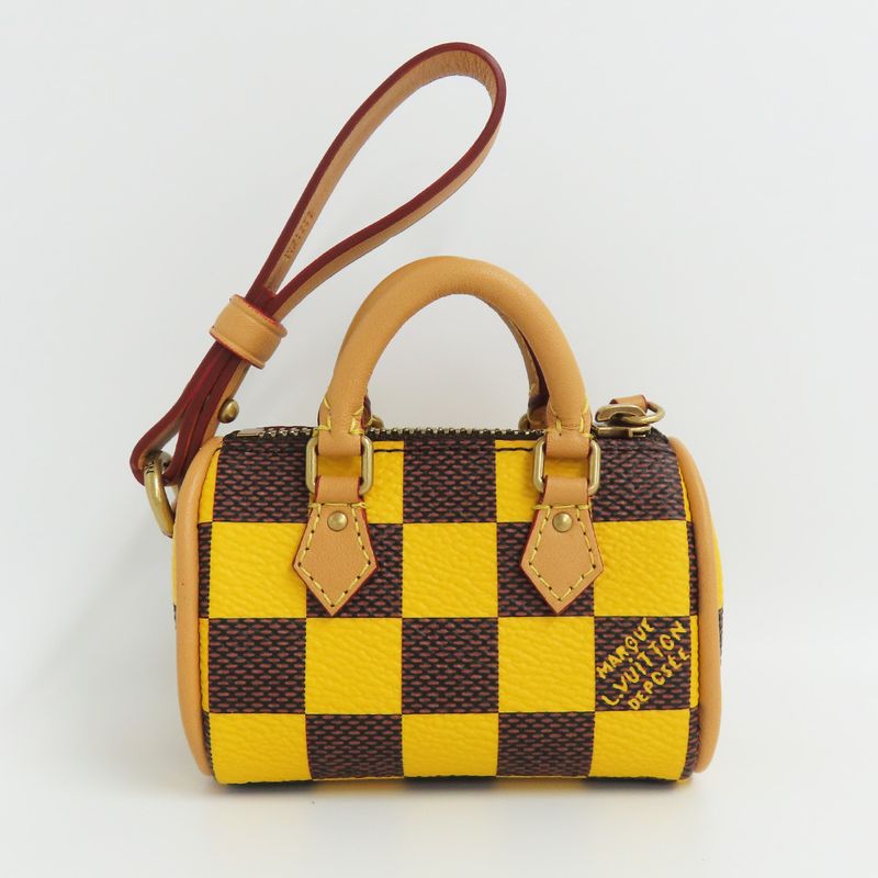 Louis Vuitton Pouch Damier Pop Mini Speedy Yellow Gdhardware — view 3