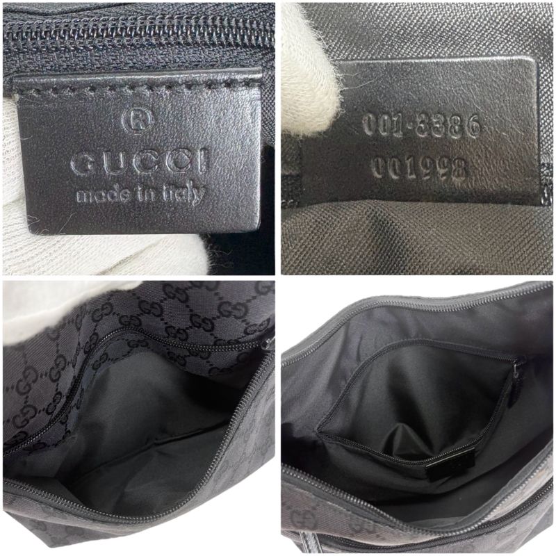 Gucci One Shoulder Bag GG Canvas Black Hobo Soho — view 8