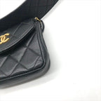 Chanel CC Logo Push Lock Mini Quilted Waist Pouch Black — view 5