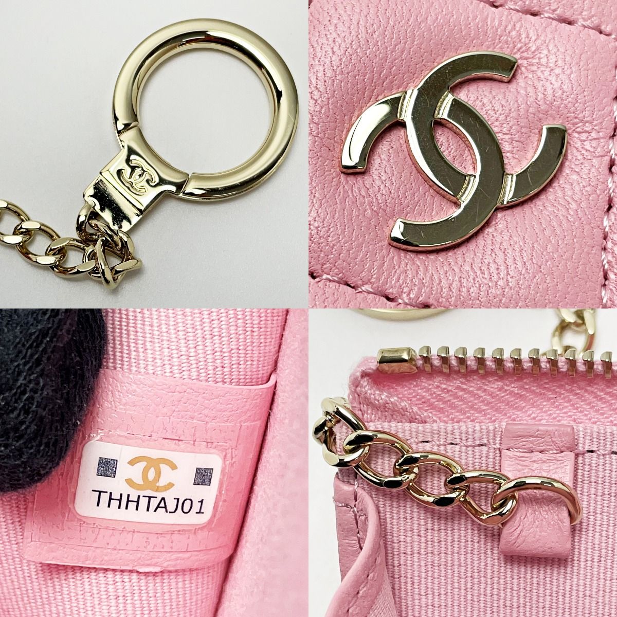 Chanel Quilted Ap0221 Baby Pink Coin Case Lambskin Gold Hardware — view 6