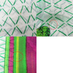 Hermes Shawl Pareo Cotton Purple White Green Butterfly Large Scarf — view 9