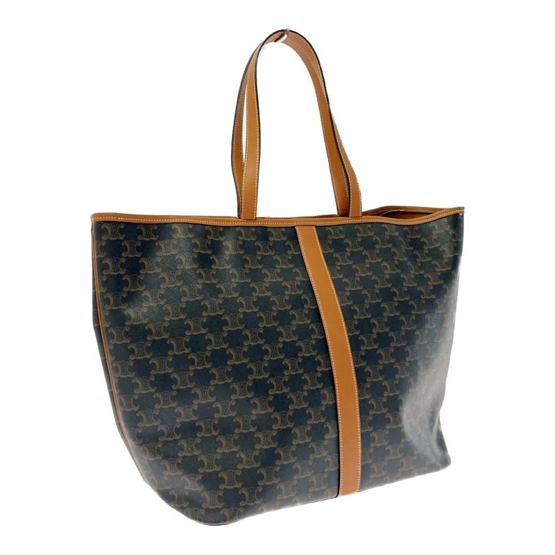 Celine Triomphe Canvas Medium Cabas Shoulder Bag Brown — view 2