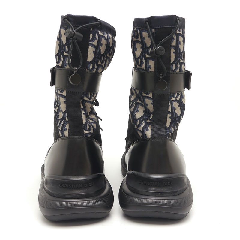 Dior Combat High Top Boots 42 Oblique Black and Navy — view 4