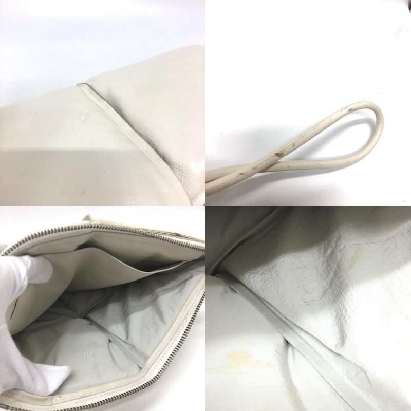 Bottega Veneta Clutch Bag Maxi Intrecciato Leather White — view 8