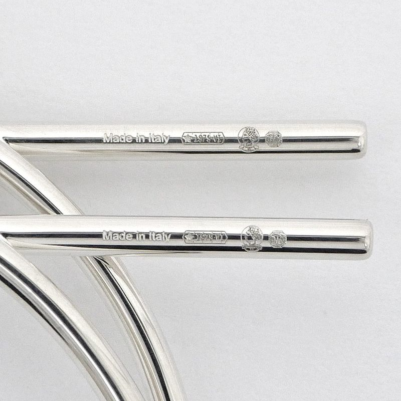 Hermes Earrings Loop MM Pair AG 925 SV Silver Jewelry Accessories Small — view 9