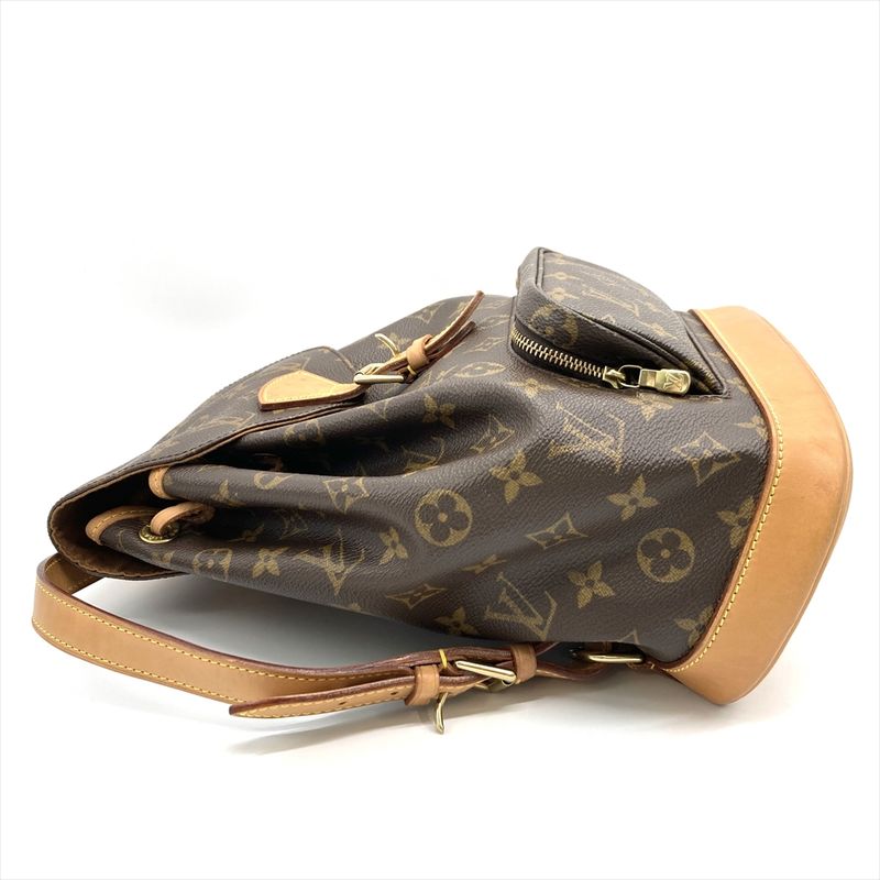 Louis Vuitton Montsouris MM Backpack Monogram Canvas Brown Gold Hardware — view 5