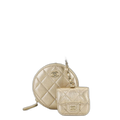 Chanel Quilted Coin Case Airpods Pro Leather Metallic