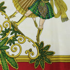 Hermes Scarf Carre 90 Joies D'hiver Winter Pleasures Silk Red Ivory Gold Large — view 7