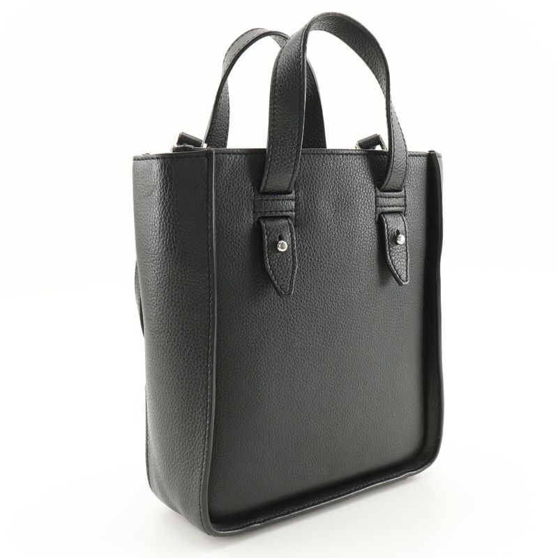 Christian Dior Saddle Mini Tote 2-Way Shoulder Bag Calf Black — view 3