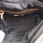 Prada Triangle Plate Denim Black Pouch 0484 — view 4