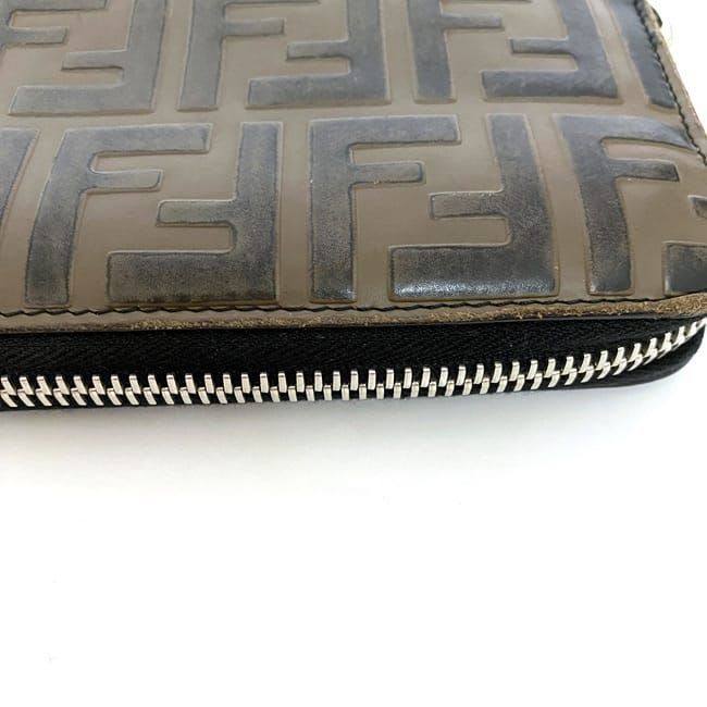 Fendi Round Zipper Long Wallet Brown Zucca — view 5