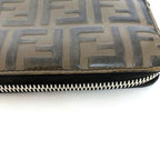 Fendi Round Zipper Long Wallet Brown Zucca — view 5