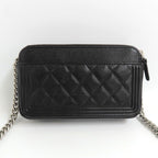 Chanel Boy Phone Case Ap3013 Shoulder Bag Black Caviar Leather — view 3
