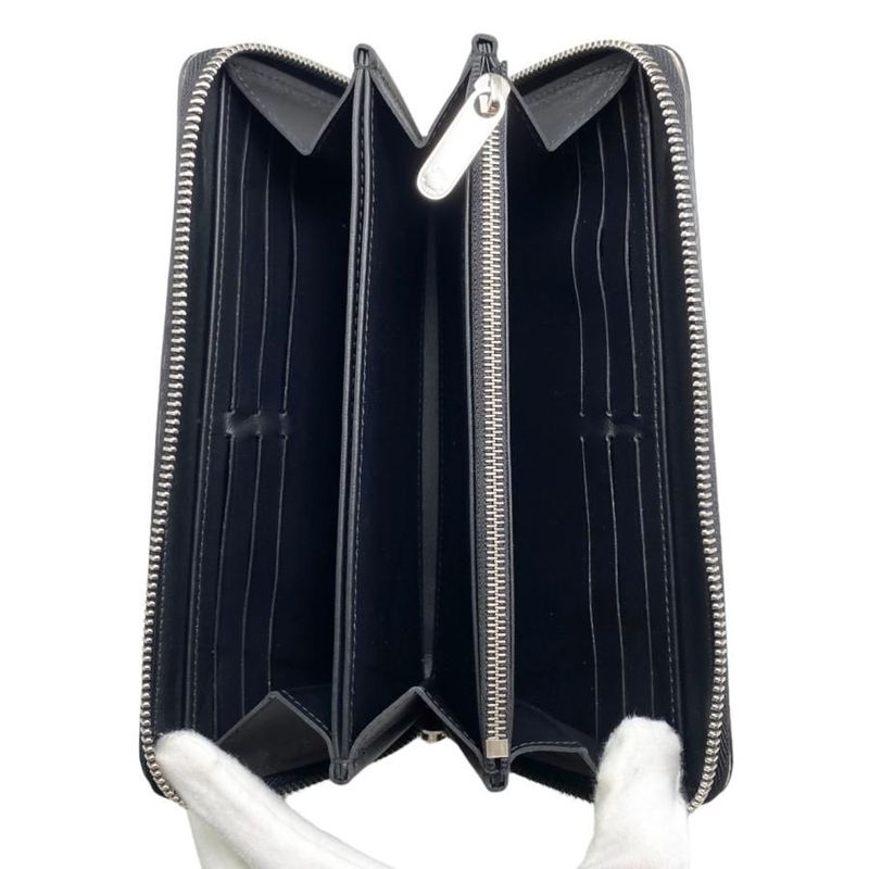 Louis Vuitton Long Wallet Zippy Monogram Mahina Noir Black — view 5