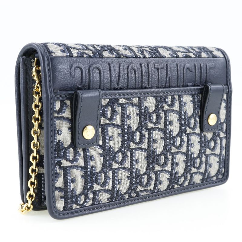 Christian Dior 2-Way Waist Pouch Trotter Oblique Canvas Leather Navy — view 3