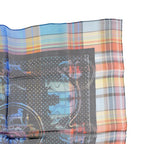 Hermes Carre 55 Scarf Madras Exlibris Bandana Silk Multicolor Accessory — view 6