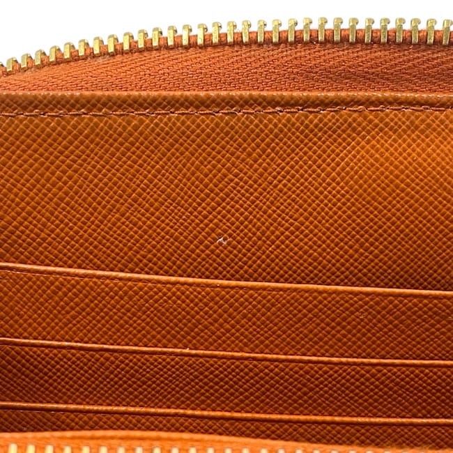 Prada Round Zipper Long Wallet Orange 1 Ml506 Saffiano — view 5