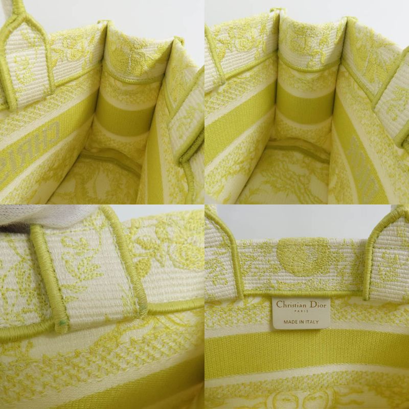 Christian Dior Book Tote Mini M1255 Zecq Handbag Yellow Canvas — view 7