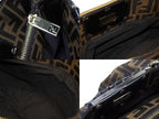 Fendi Handbag Zucca Pattern Canvas Leather Brown Black Gold — view 7