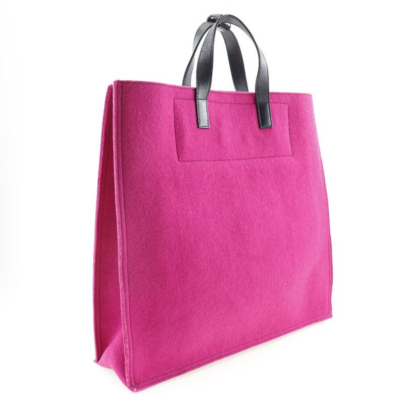Saint Laurent Felt and Leather Pink Tote Bag — view 3