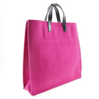 Saint Laurent Felt and Leather Pink Tote Bag — view 3