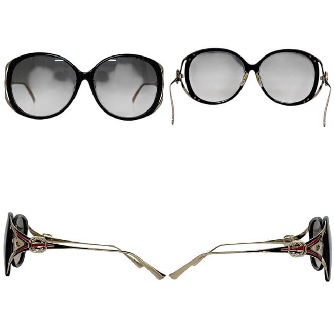 Gucci Sunglasses in Black Gold Interlocking Sherry — view 3