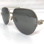 Bottega Veneta Sunglasses Silver Gray Mirror — view 9