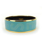 Hermes Bangle Emile GM Metal Cloisonne Light Blue Gold Hardware Logo Accessories — view 3