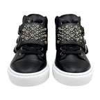 Hermes Hanky Sneakers Shoes Leather Black Silver Studded High Cut — view 2