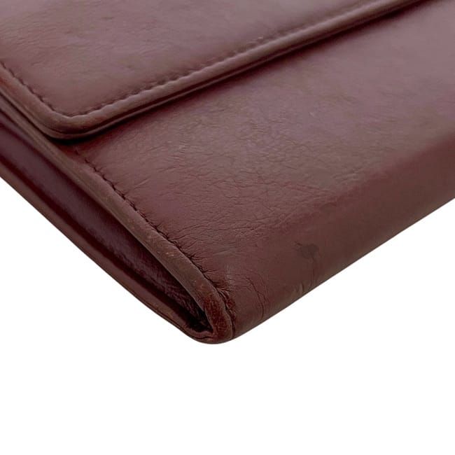 Chanel Bifold Long Wallet Bordeaux Burgundy Coco Mark — view 7