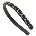 Chanel Headband Coco Mark Chain Lambskin Black Silver — view 3