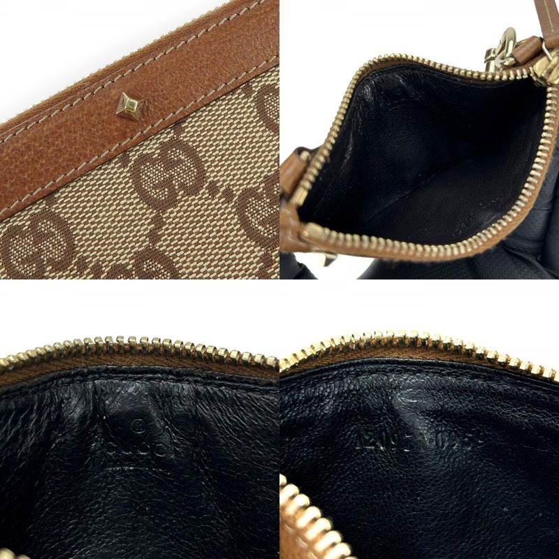 Gucci Coin Case GG Canvas Leather Brown Gold Hardware Everyday Use Small — view 8