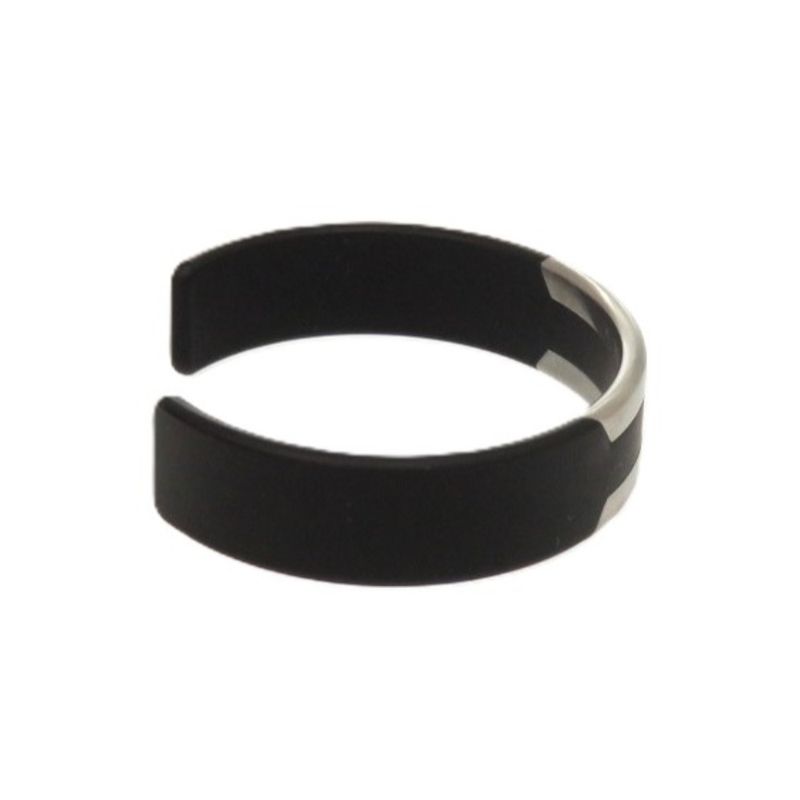 Hermes Trinkaaf Bangle Stainless Steel Black Silver Hardware 0872 — view 7