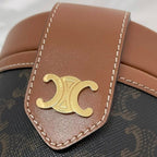 Celine Shoulder Bag Tambour Brown Triomphe Canvas — view 4