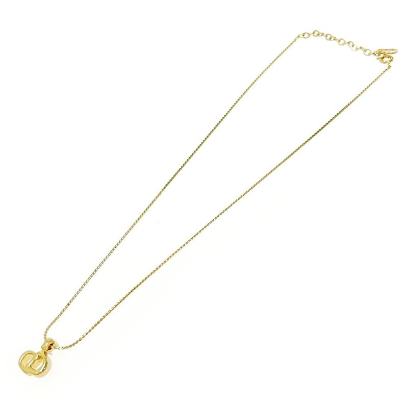 Christian Dior GP Rhinestone CD Logo Necklace Gold — view 5