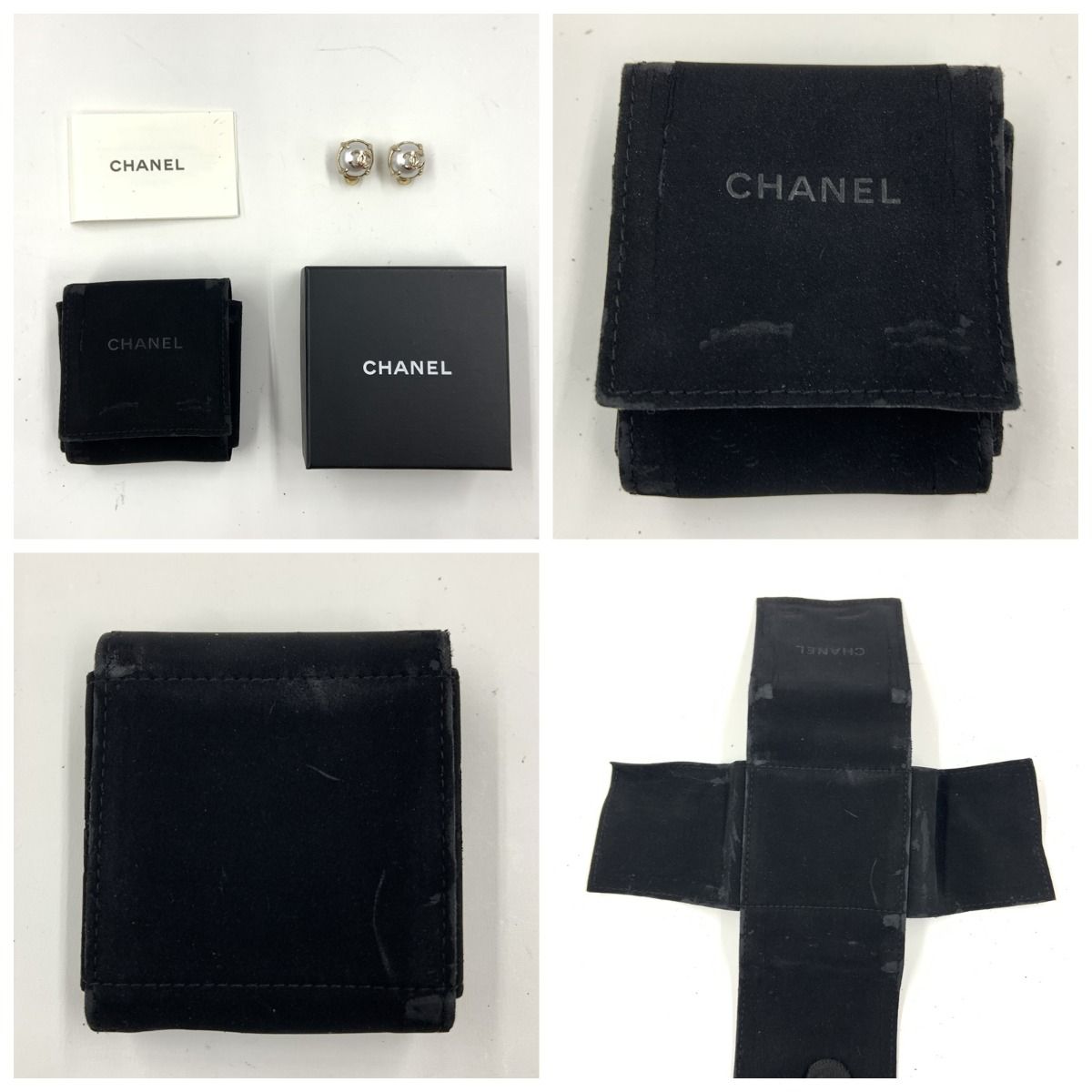 Chanel Coco Mark Pearl Earrings Accessories Gold White — view 9